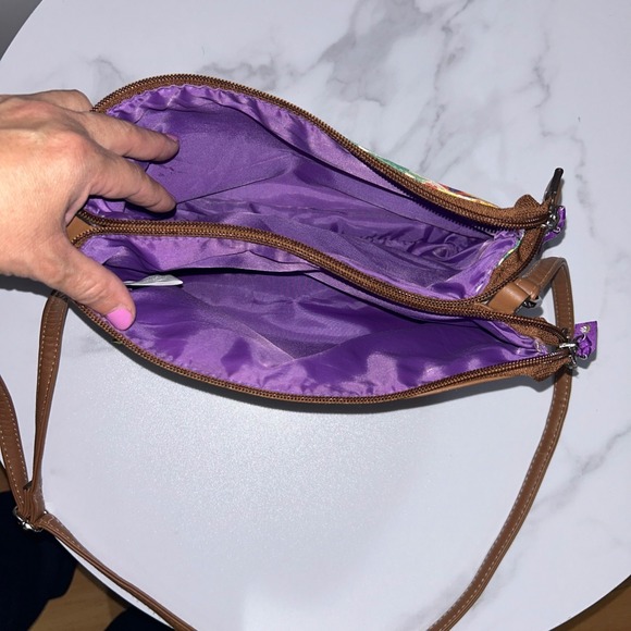 Floral Print Crossbody Bag Travel Purse Organizer Lightweight Womens - Picture 3 of 12